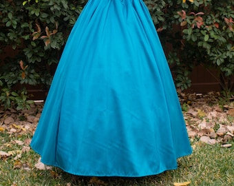 Renaissance Skirt in Teal Taffeta, Steampunk Costume, Ren Faire Garb, Womens Halloween Costume, Fairy Costume, Medieval Clothing, LARP