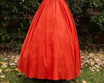 Orange Linen Renaissance Skirt, Adult Halloween Costume, Ren Faire Garb, Womens Medieval Clothing, Historically Inspired Clothing, SCA LARP