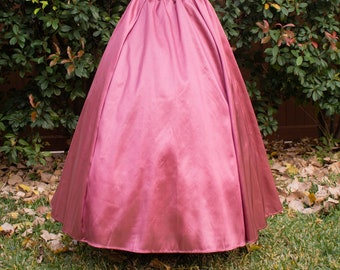 Renaissance Skirt in Mauve Pink Taffeta, Steampunk Costume, Ren Faire Garb, Womens Halloween Costume, Medieval Clothing, Fairy Costume, LARP