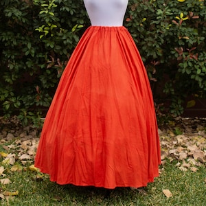 Orange Linen Renaissance Skirt, Adult Halloween Costume, Ren Faire Garb, Womens Medieval Clothing, Historically Inspired Clothing, SCA LARP