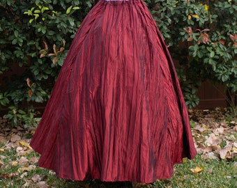 Womens Halloween Costume Medieval Clothing Ren Faire Garb Steampunk Costume Renaissance Skirt in Buttercream Yellow Pintuck Taffeta