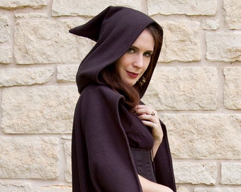 Black Rogue Cape - Renaissance Clothing - Halloween Costume - Ren Faire Garb - Medieval Clothing - Mens Womens Cloak - Hooded Cape