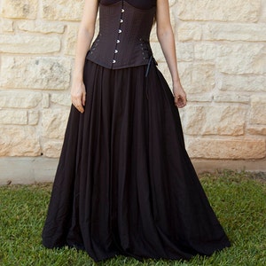 Renaissance Skirt in Black Linen, Adult Halloween Costume, Ren Faire Garb, Peasant Skirt, Womens Medieval Clothing, Steampunk Skirt