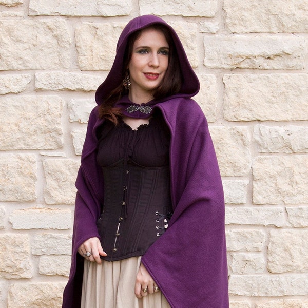 Purple Rogue Cape - Renaissance Clothing - Halloween Costume - Ren Faire Garb - Medieval Clothing - Mens Womens Cloak - Hooded Cape