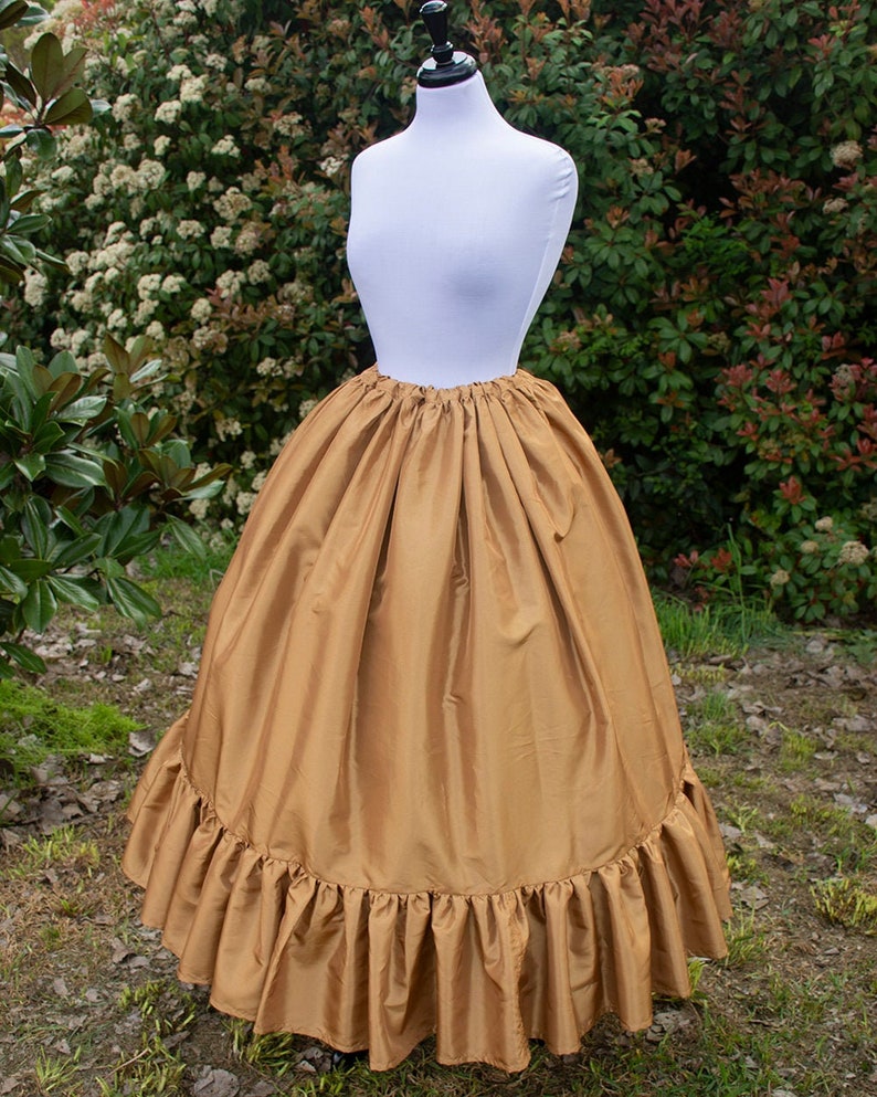 Steampunk Gold Taffeta Ruffle Skirt