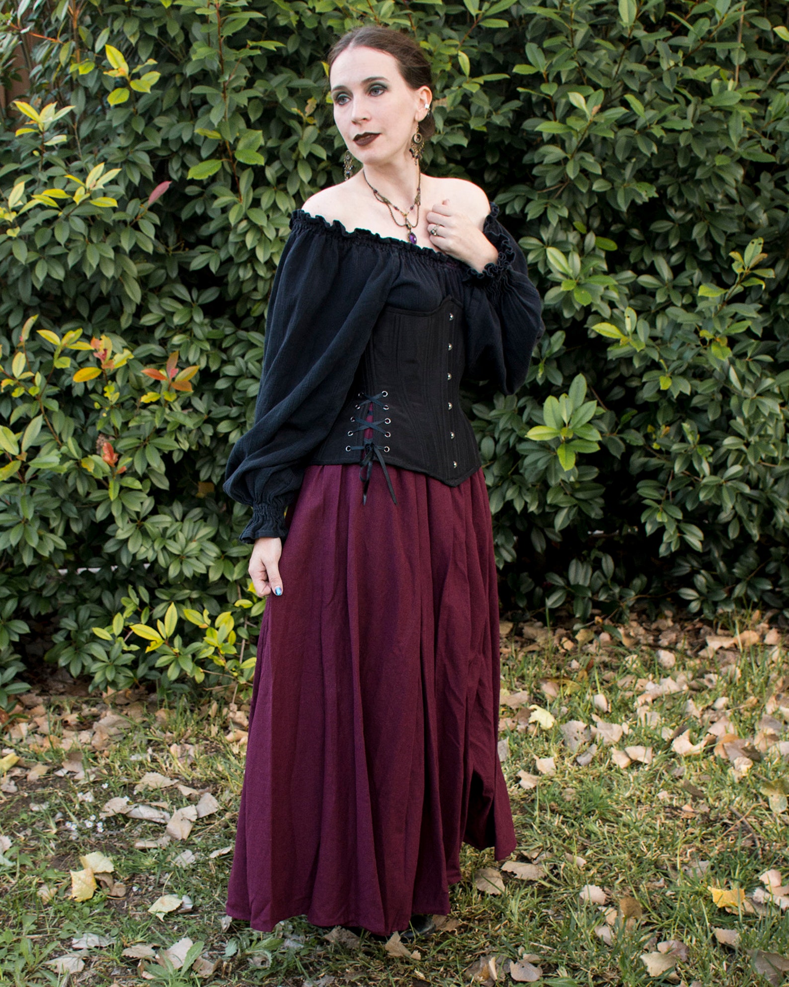 Dark Purple Linen Renaissance Skirt Ren Faire Garb Womens Etsy