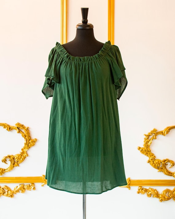 jungle green dress Green Jungle Print Dress Small main image 0