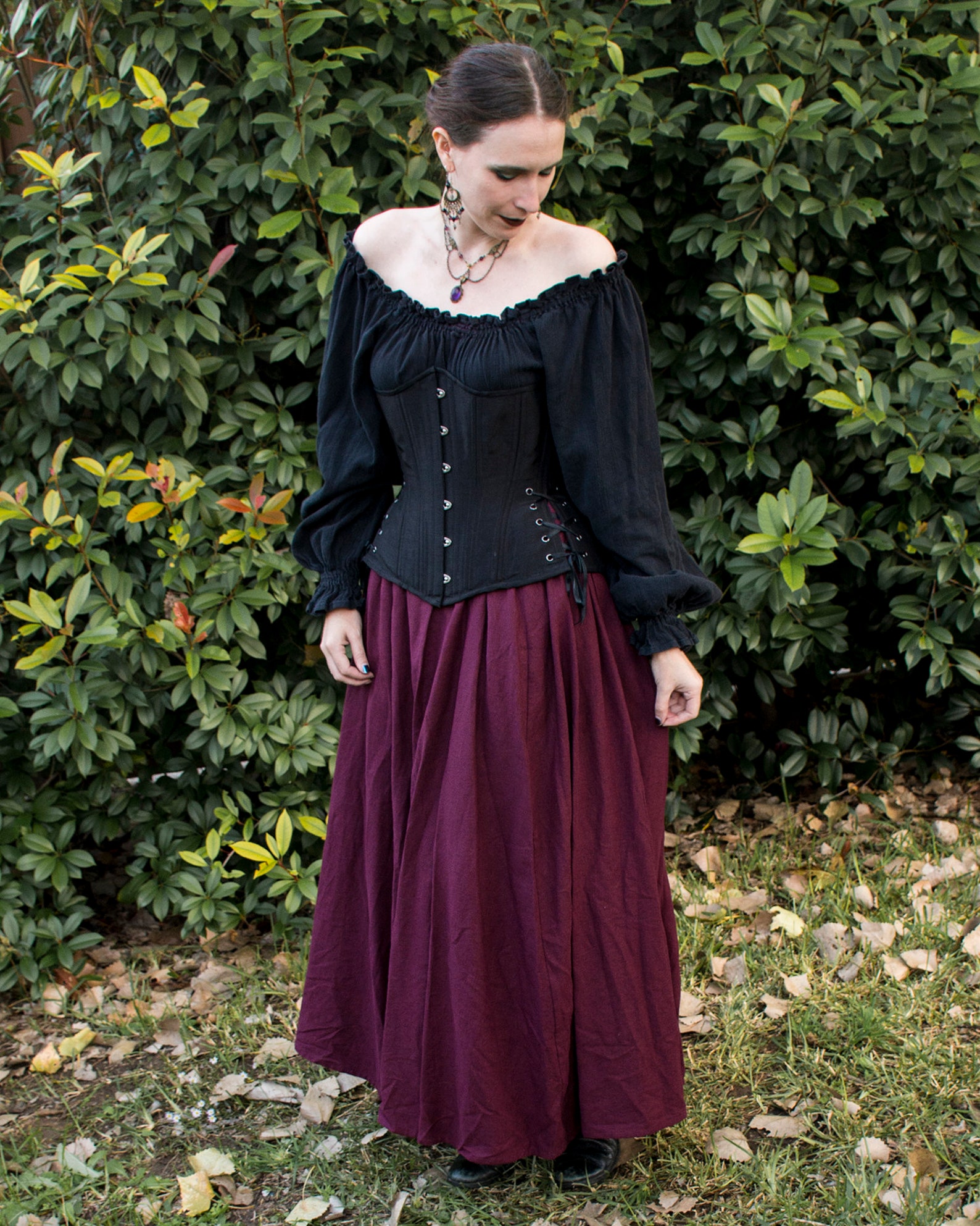 Dark Purple Linen Renaissance Skirt Ren Faire Garb Womens | Etsy