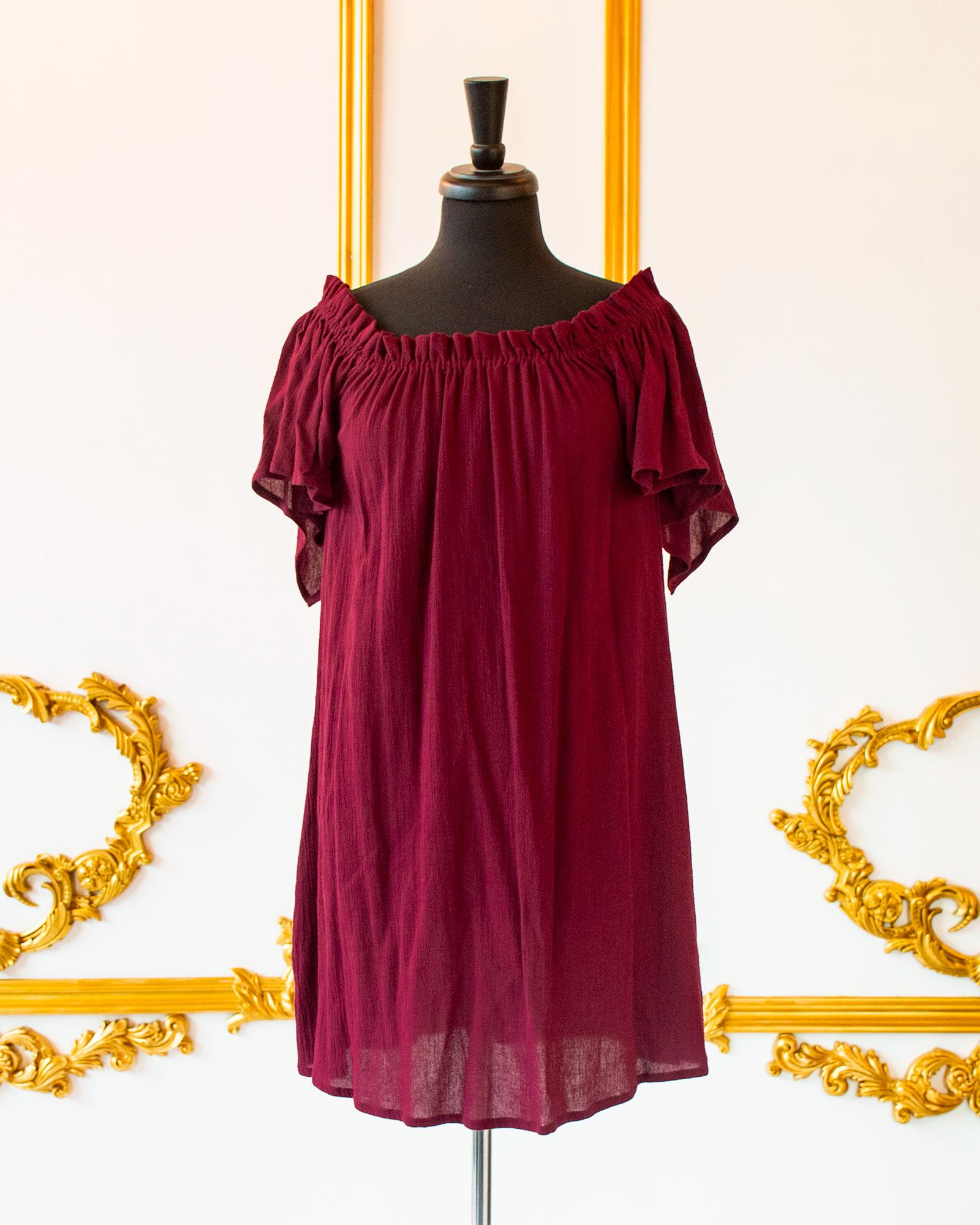 princess polly baby blue dress Milkmaid Burgundy