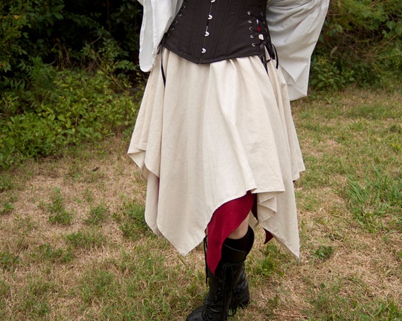 Natural Linen Pixie Skirt Renaissance Clothing Halloween | Etsy