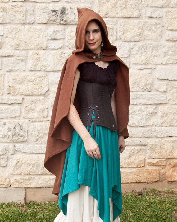 Brown Rogue Cape Renaissance Clothing Halloween Costume Ren Faire