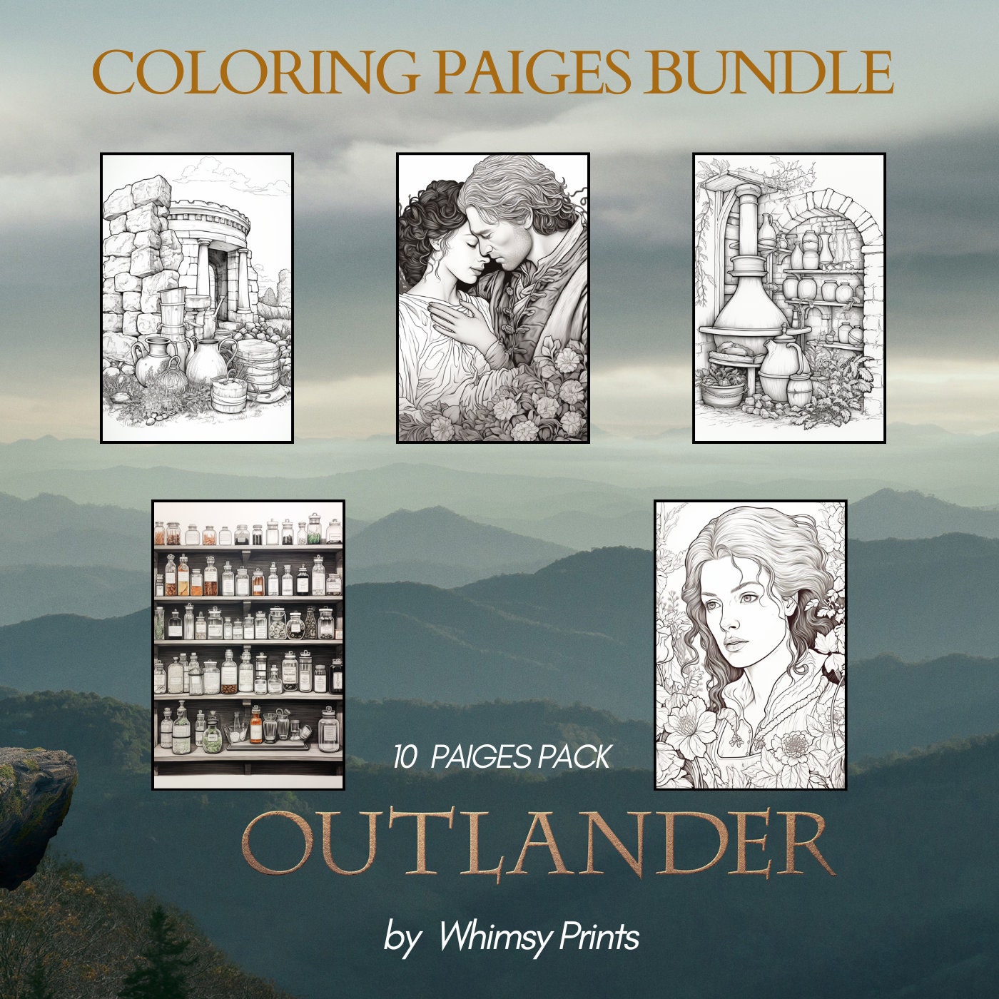 Outlander Printable Happy Adult Coloring Book Pages Sassenach Scotland ...