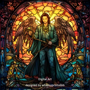 Supernatural Engel Digital druckbare Glaskunst für Poster, Wandbilder, Leinwände, Tassen & Shirts. Sofort Download. Winchesters Kass