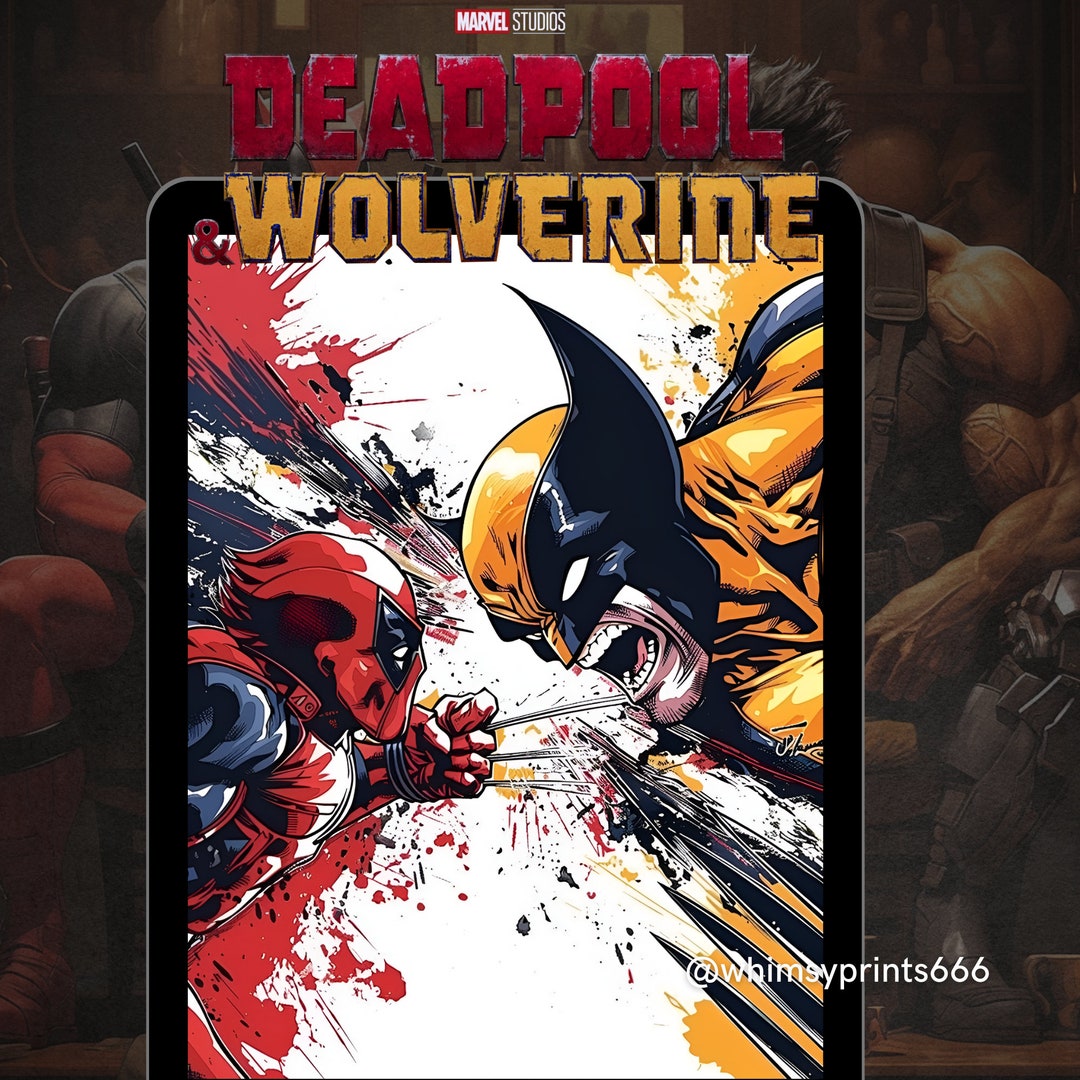 Deadpool Wolverine Digital Printable Color Paint by Number Art DIY ...
