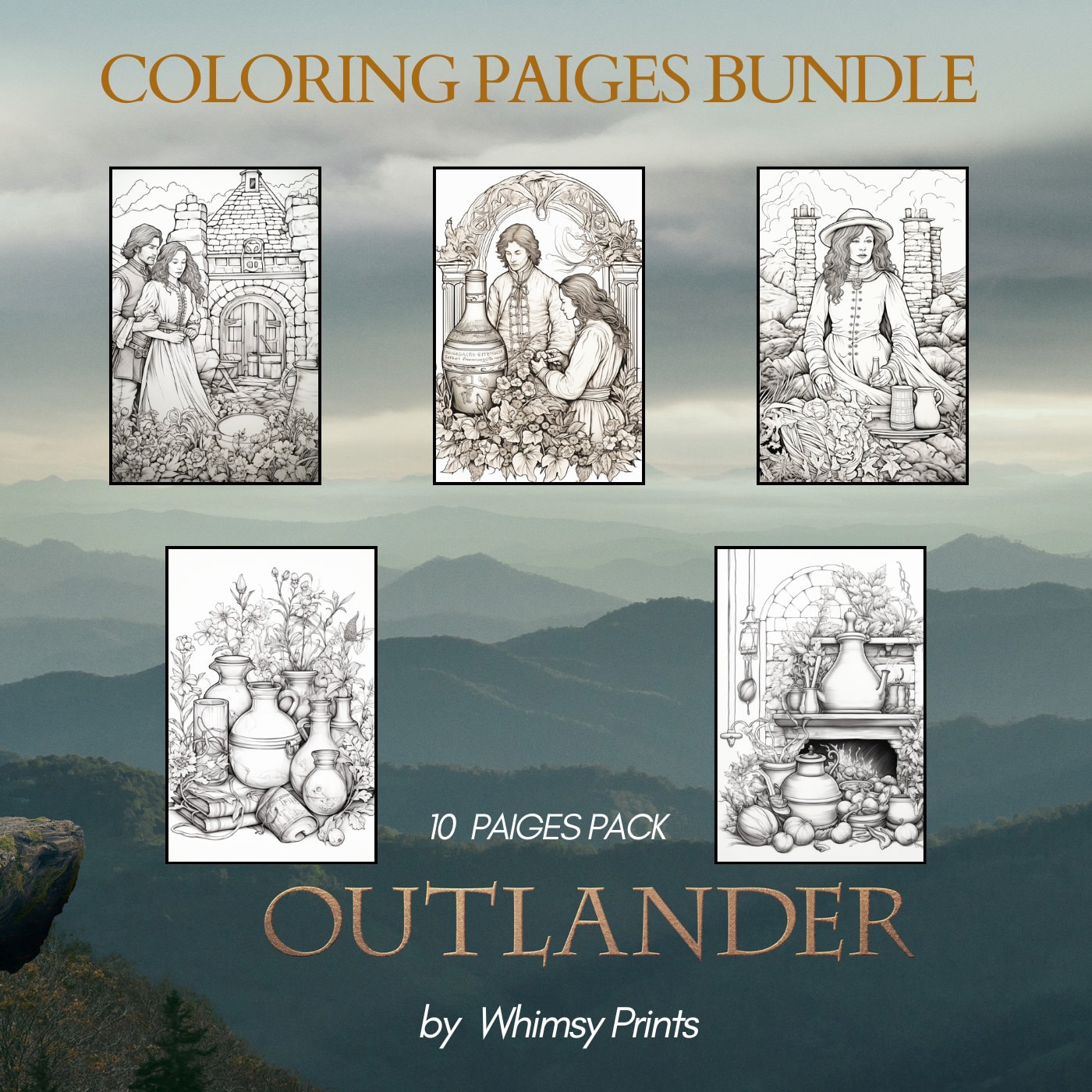 Outlander Printable Happy Adult Coloring Book Pages Sassenach Scotland ...