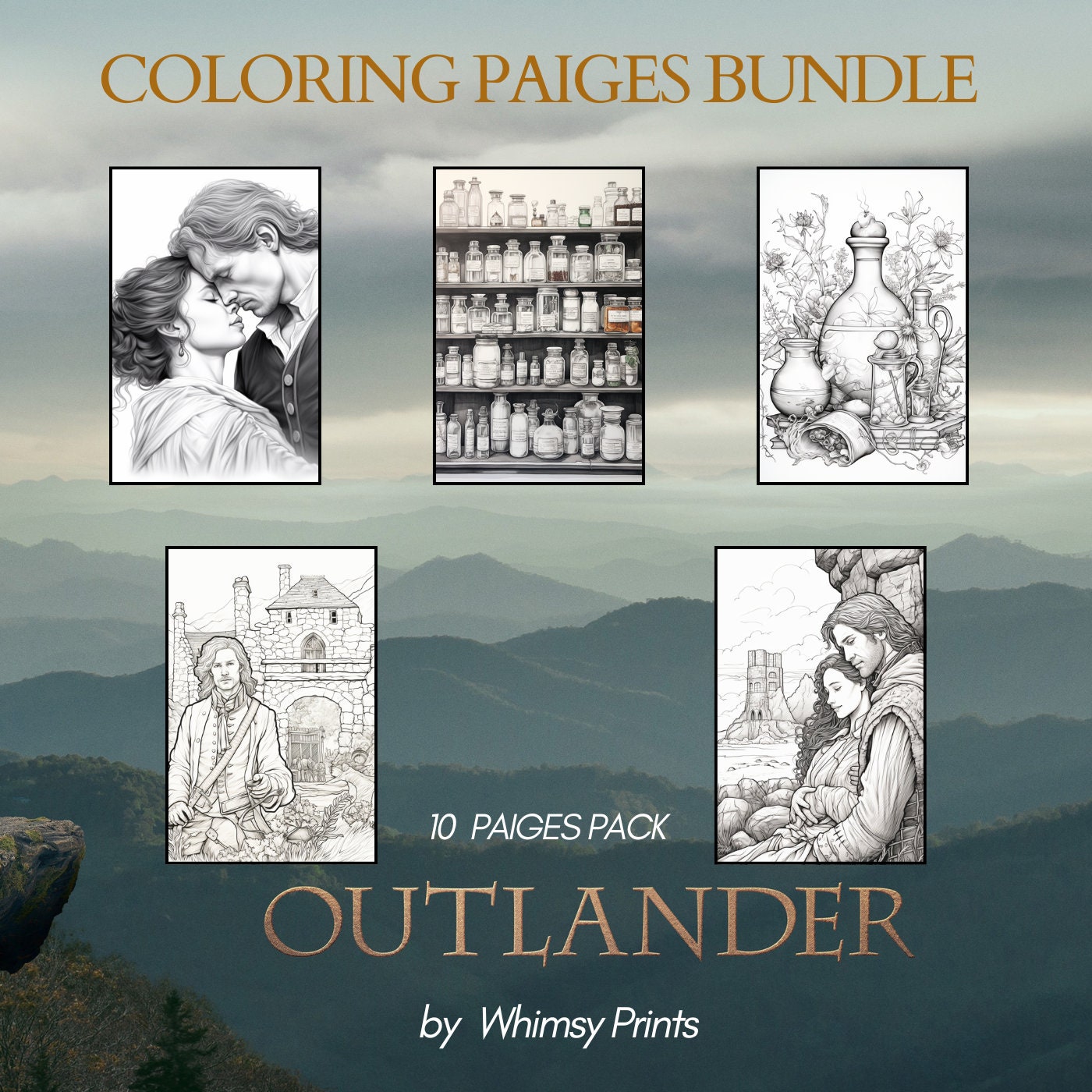 Outlander Printable Happy Adult Coloring Book Pages Sassenach Scotland ...