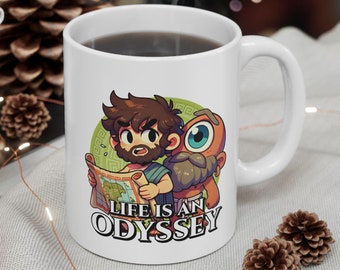 Odysseus and Cyclops Mug - Life Is an Odyssey Coffee Cup
