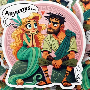 Calypso & Odysseus Sticker: Funny Greek Mythology Vinyl Decal