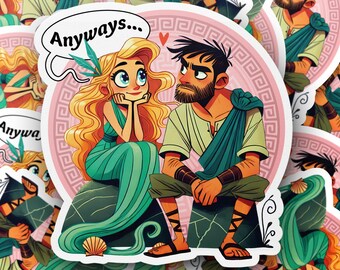 Calypso and Odysseus Sticker, Greek Mythology Odyssey Vinyl Sticker