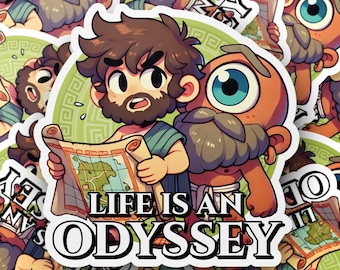 Odysseus and Cyclops Sticker | Life is an Odyssey Greek Mythology Decal
