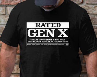 Camiseta Rated Gen X - Camiseta nostálgica de niño con llave al cuello