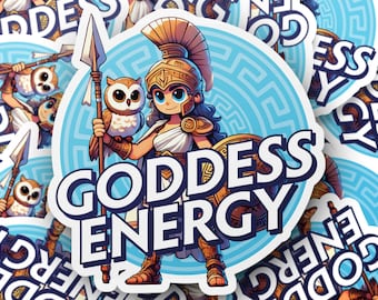 Warrior Athena Sticker, Owl, Greek Goddess Vinyl Decal