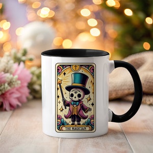 Tarot Magier Becher, lustige Tarot Karte Geschenk, sarkastischer Skelett Becher, Witchy Geschenke, Geschenk für Tarot Liebhaber, Tarot Kaffeebecher Geschenk, Celestial.