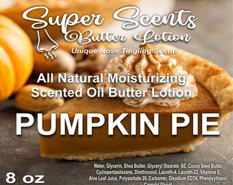 Super Scents All Natural Hand & Body Moisturizing Butter Lotion 8 oz Unique Pumpkin Pie Scent FREE SHIPPING