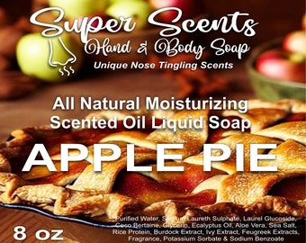 Jabón líquido hidratante natural para manos y cuerpo Apple Pie de Super Scents 8 oz ENVÍO GRATIS