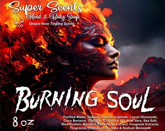 Super Scents Burning Soul Woman Savon liquide hydratant naturel pour les mains et le corps, 8 oz LIVRAISON GRATUITE