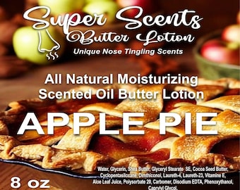 Super Scents All Natural Hand & Body Moisturizing Butter Lotion 8 oz Apple Pie Scent FREE SHIPPING