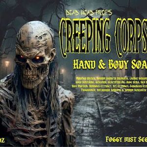 Creeping Corpse or Rotten Zombie Natural Hand & Body Liquid Soap by dead head props 8 oz  Fresh dirt scent or Foggy Mist Scent FREE SHIPPING