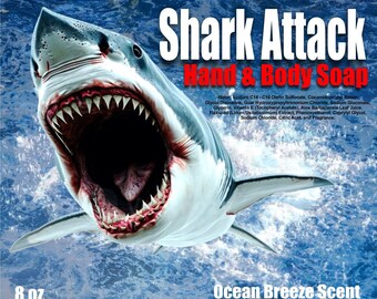 Shark Attack Hand and Body Butter Lotion 8 Oz Ocean Breeze Scent