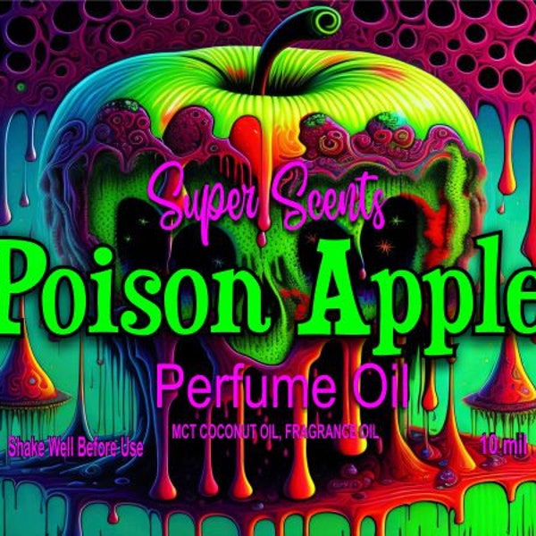 Poison Apple Perfume Oil Fragrance Roll On 10ml Strong Unique Scent by Super Scents Green Apple with a touch of Patchouli