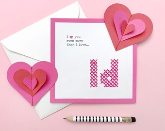Funny Cross-Stitch Valentine Card Pattern for InDesign Lovers (PDF)