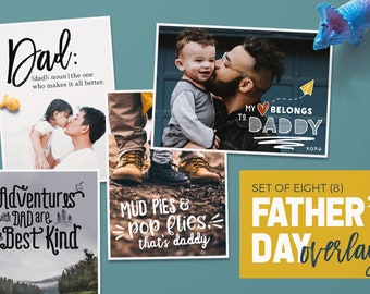 Photoshop Overlays for Father's Day | Word Art for Greeting Cards, Prints, & More