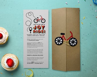 Bike Birthday Invitation: DIY Printable with SVG Envelope (Canva Template)