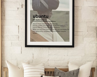 UBUNTU DEFINITION ART, Printable Wall Art, Home Decor - Mama