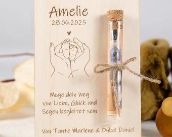 Personalized cash gift | Baby feet | Baptism, babies & children | Poplar plywood gift idea | LotteAntonHofmeister