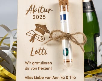 Geldgeschenk personalisiert | Abitur, Abschluss, Absolventen | Geschenkidee aus Pappelsperrholz | LotteAntonHofmeister