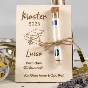 Cadeau en espèces personnalisé | Master, études, diplôme, diplômés et étudiants | Cadeau en contreplaqué de peuplier | Lotte Anton Hofmeister