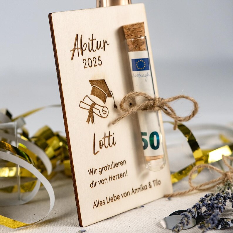 Personalized money gift | High school graduation, graduation, graduates | Gift idea made of poplar plywood | LotteAntonHofmeister image 3