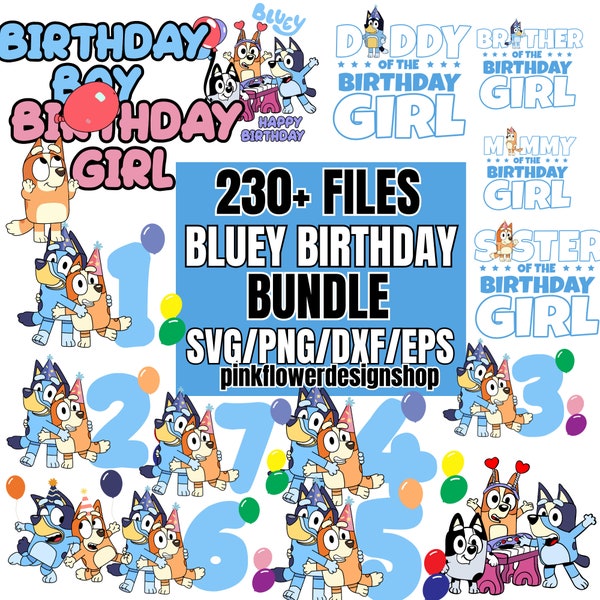 Discover 270+ Bluey SVG Designs: Birthday, Clipart, Vacation, Shirt & More - Instant Download SVG PNG Bundle for Creative Projects
