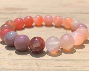 Botswana Agate Beaded Stretch Gemstone Bracelet