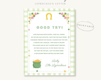 Printable Kids Leprechaun Letter, Happy St. Patrick's Day from Lucky the Leprechaun, March Activities, Leprechaun Trap, St Patty's Activity