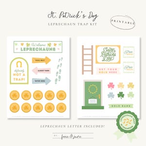 Kit de piège à lutins - activité imprimable pour la Saint-Patrick pour les enfants, activité en classe, jeu de société. Bonus : leprechaun Letter & Trap Award !