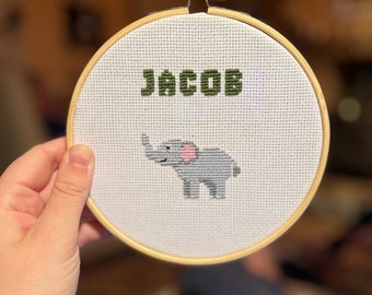 Personalised Elephant Cross Stitch