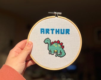 Personalised Dinosaur Cross Stitch