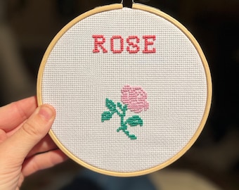 Personalised Rose Cross Stitch
