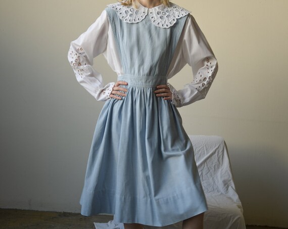2681d / chambray cotton jumper dress / s